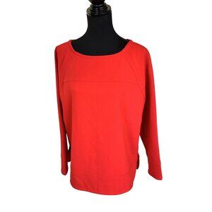 Womens Red Long Sleeve Top Shirt Blouse Large Banana Republic Boxy Career